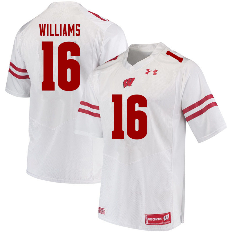 Wisconsin Badgers Men's #16 Amaun Williams NCAA Under Armour Authentic White College Stitched Football Jersey WQ40O21PR